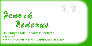 henrik mederus business card